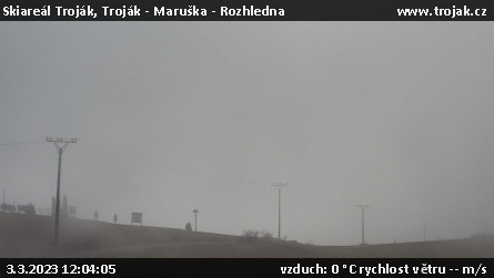 Skiareál Troják - Troják - Maruška - Rozhledna - 3.3.2023 v 12:04