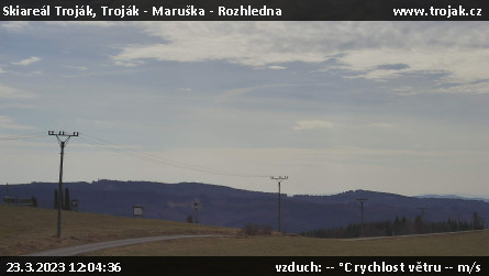 Skiareál Troják - Troják - Maruška - Rozhledna - 23.3.2023 v 12:04