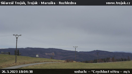 Skiareál Troják - Troják - Maruška - Rozhledna - 26.3.2023 v 18:04