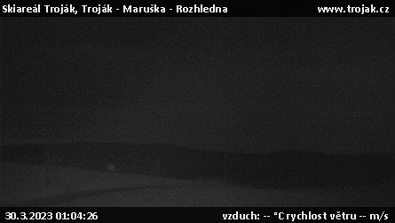 Skiareál Troják - Troják - Maruška - Rozhledna - 30.3.2023 v 01:04