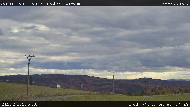 Skiareál Troják - Troják - Maruška - Rozhledna - 24.10.2025 v 15:50 Skiareál Troják - Troják - Maruška - Rozhledna - 24.10.2025 v 15:50