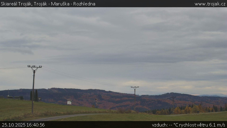 Skiareál Troják - Troják - Maruška - Rozhledna - 25.10.2025 v 16:40 Skiareál Troják - Troják - Maruška - Rozhledna - 25.10.2025 v 16:40
