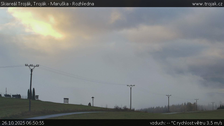 Skiareál Troják - Troják - Maruška - Rozhledna - 26.10.2025 v 06:50 Skiareál Troják - Troják - Maruška - Rozhledna - 26.10.2025 v 06:50