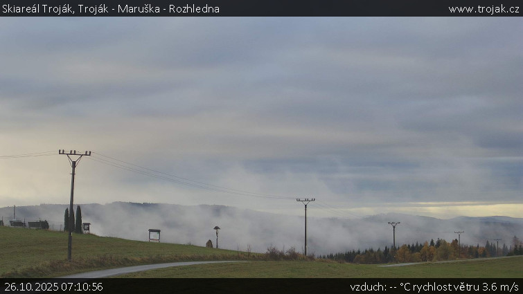 Skiareál Troják - Troják - Maruška - Rozhledna - 26.10.2025 v 07:10 Skiareál Troják - Troják - Maruška - Rozhledna - 26.10.2025 v 07:10