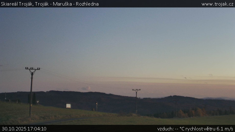 Skiareál Troják - Troják - Maruška - Rozhledna - 30.10.2025 v 17:04 Skiareál Troják - Troják - Maruška - Rozhledna - 30.10.2025 v 17:04