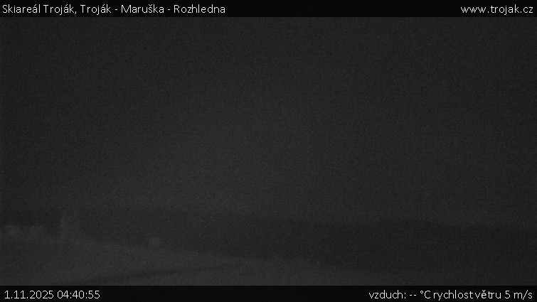Skiareál Troják - Troják - Maruška - Rozhledna - 1.11.2025 v 04:40 Skiareál Troják - Troják - Maruška - Rozhledna - 1.11.2025 v 04:40