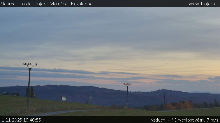 Skiareál Troják - Troják - Maruška - Rozhledna - 1.11.2025 v 16:40 Skiareál Troják - Troják - Maruška - Rozhledna - 1.11.2025 v 16:40