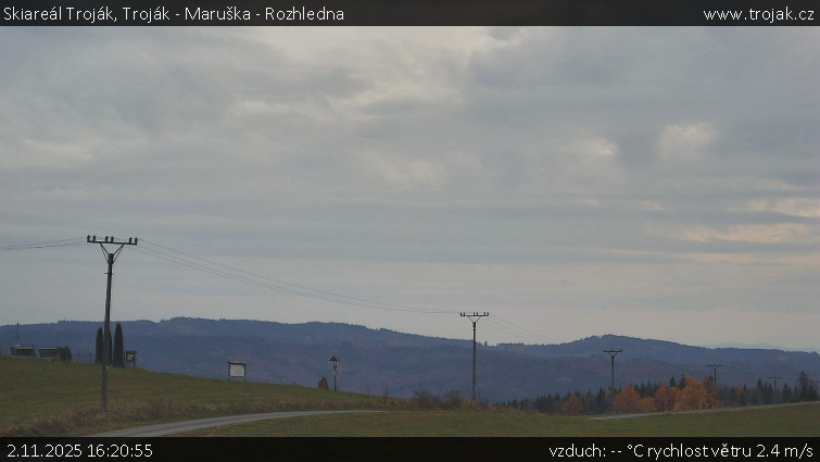 Skiareál Troják - Troják - Maruška - Rozhledna - 2.11.2025 v 16:20 Skiareál Troják - Troják - Maruška - Rozhledna - 2.11.2025 v 16:20