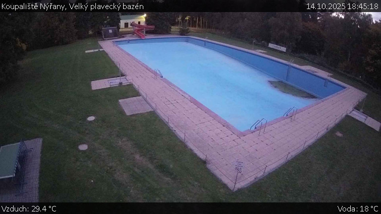 Koupaliště Nýřany - Velký plavecký bazén - 14.10.2025 v 18:45 Koupaliště Nýřany - Velký plavecký bazén - 14.10.2025 v 18:45