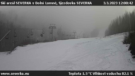 Ski areál SEVERKA v Dolní Lomné - Sjezdovka SEVERKA - 3.3.2023 v 12:00