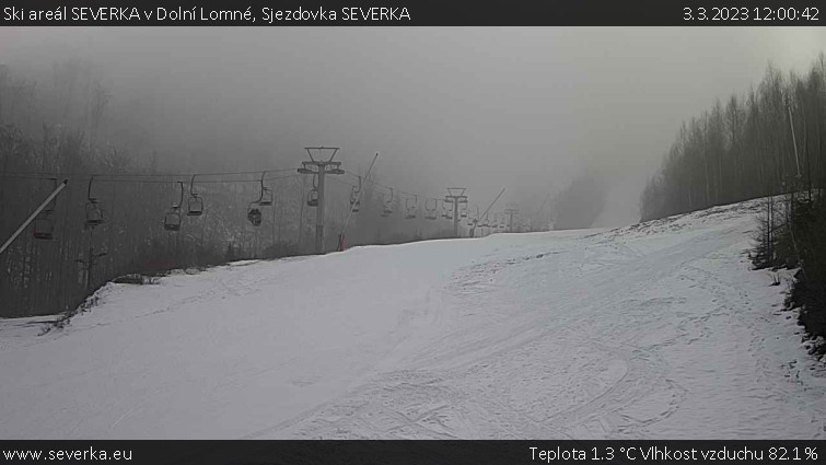 Ski areál SEVERKA v Dolní Lomné - Sjezdovka SEVERKA - 3.3.2023 v 12:00