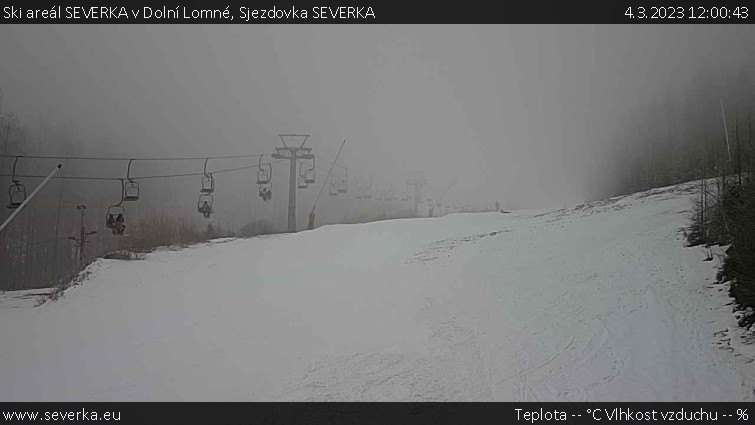 Ski areál SEVERKA v Dolní Lomné - Sjezdovka SEVERKA - 4.3.2023 v 12:00