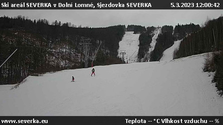 Ski areál SEVERKA v Dolní Lomné - Sjezdovka SEVERKA - 5.3.2023 v 12:00