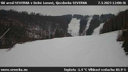 Ski areál SEVERKA v Dolní Lomné - Sjezdovka SEVERKA - 7.3.2023 v 12:00
