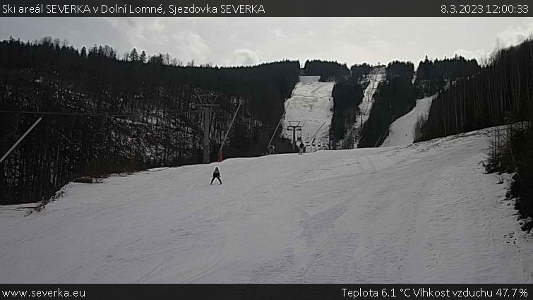 Ski areál SEVERKA v Dolní Lomné - Sjezdovka SEVERKA - 8.3.2023 v 12:00