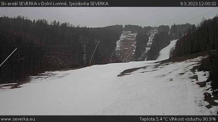 Ski areál SEVERKA v Dolní Lomné - Sjezdovka SEVERKA - 9.3.2023 v 12:00