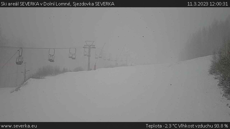 Ski areál SEVERKA v Dolní Lomné - Sjezdovka SEVERKA - 11.3.2023 v 12:00