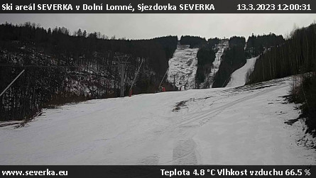 Ski areál SEVERKA v Dolní Lomné - Sjezdovka SEVERKA - 13.3.2023 v 12:00