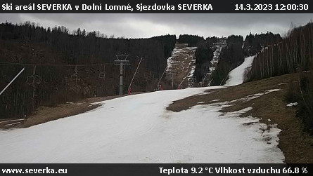 Ski areál SEVERKA v Dolní Lomné - Sjezdovka SEVERKA - 14.3.2023 v 12:00