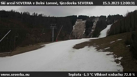 Ski areál SEVERKA v Dolní Lomné - Sjezdovka SEVERKA - 15.3.2023 v 12:00