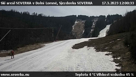 Ski areál SEVERKA v Dolní Lomné - Sjezdovka SEVERKA - 17.3.2023 v 12:00