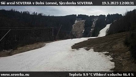 Ski areál SEVERKA v Dolní Lomné - Sjezdovka SEVERKA - 19.3.2023 v 12:00