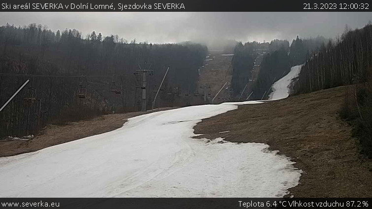 Ski areál SEVERKA v Dolní Lomné - Sjezdovka SEVERKA - 21.3.2023 v 12:00