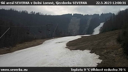 Ski areál SEVERKA v Dolní Lomné - Sjezdovka SEVERKA - 22.3.2023 v 12:00