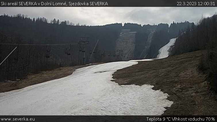 Ski areál SEVERKA v Dolní Lomné - Sjezdovka SEVERKA - 22.3.2023 v 12:00