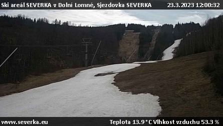 Ski areál SEVERKA v Dolní Lomné - Sjezdovka SEVERKA - 23.3.2023 v 12:00