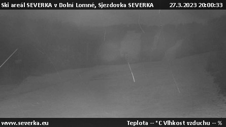 Ski areál SEVERKA v Dolní Lomné - Sjezdovka SEVERKA - 27.3.2023 v 20:00