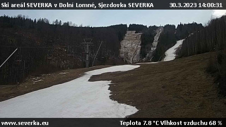 Ski areál SEVERKA v Dolní Lomné - Sjezdovka SEVERKA - 30.3.2023 v 14:00