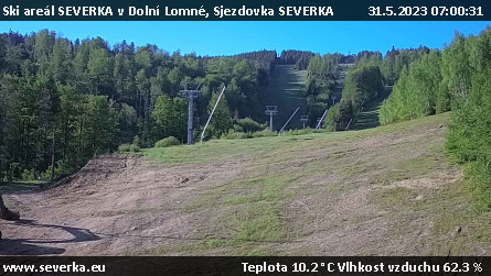 Ski areál SEVERKA v Dolní Lomné - Sjezdovka SEVERKA - 31.5.2023 v 07:00