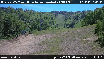 Ski areál SEVERKA v Dolní Lomné - Sjezdovka SEVERKA - 1.6.2023 v 13:00