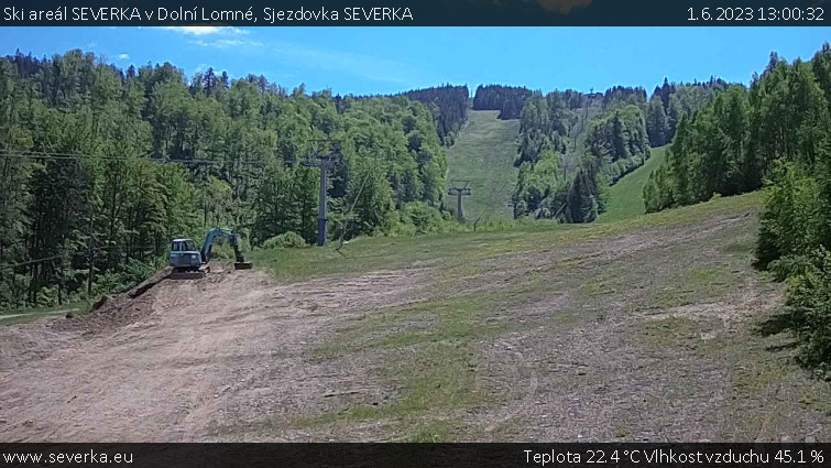 Ski areál SEVERKA v Dolní Lomné - Sjezdovka SEVERKA - 1.6.2023 v 13:00