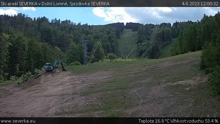 Ski areál SEVERKA v Dolní Lomné - Sjezdovka SEVERKA - 4.6.2023 v 12:00