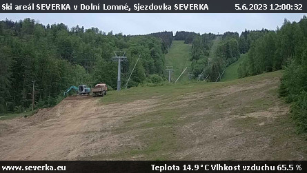 Ski areál SEVERKA v Dolní Lomné - Sjezdovka SEVERKA - 5.6.2023 v 12:00