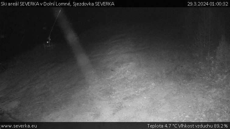 Ski areál SEVERKA v Dolní Lomné - Sjezdovka SEVERKA - 29.3.2024 v 01:00