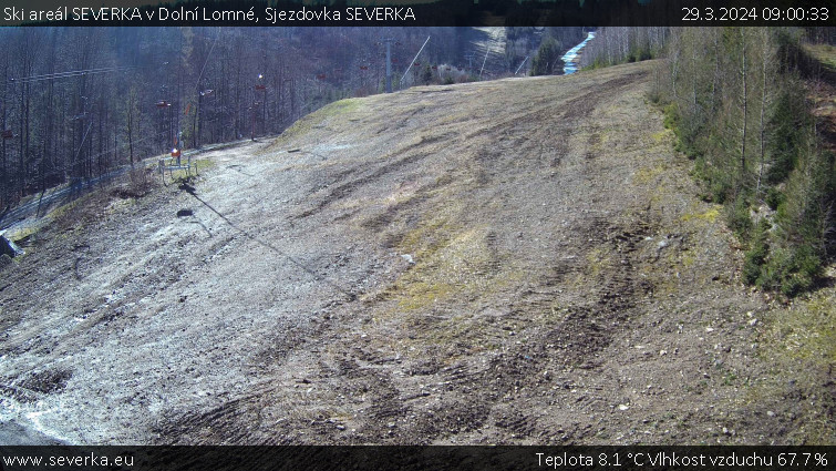 Ski areál SEVERKA v Dolní Lomné - Sjezdovka SEVERKA - 29.3.2024 v 09:00