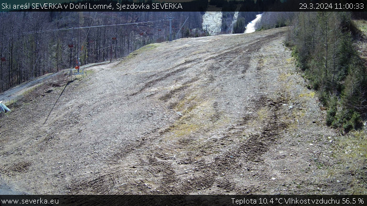 Ski areál SEVERKA v Dolní Lomné - Sjezdovka SEVERKA - 29.3.2024 v 11:00