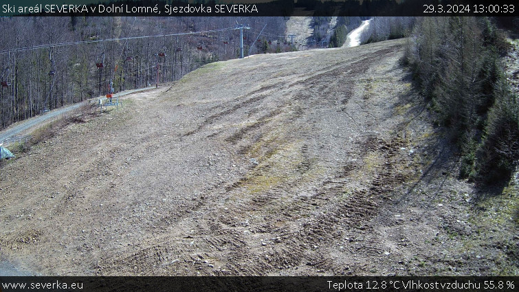 Ski areál SEVERKA v Dolní Lomné - Sjezdovka SEVERKA - 29.3.2024 v 13:00