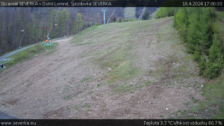 Ski areál SEVERKA v Dolní Lomné - Sjezdovka SEVERKA - 18.4.2024 v 17:00