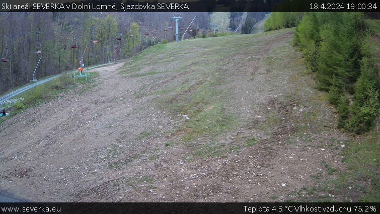 Ski areál SEVERKA v Dolní Lomné - Sjezdovka SEVERKA - 18.4.2024 v 19:00