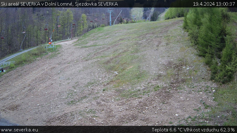 Ski areál SEVERKA v Dolní Lomné - Sjezdovka SEVERKA - 19.4.2024 v 13:00