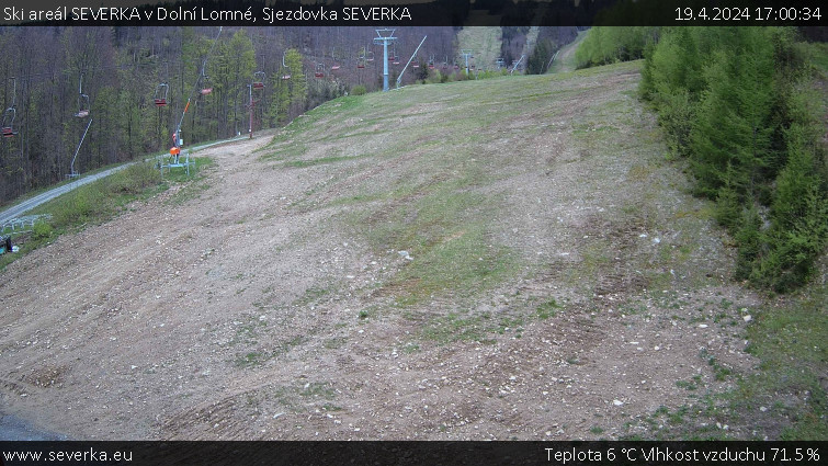 Ski areál SEVERKA v Dolní Lomné - Sjezdovka SEVERKA - 19.4.2024 v 17:00