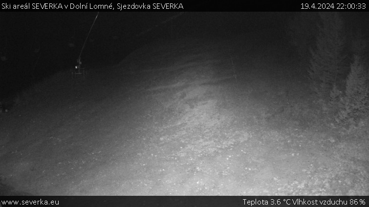 Ski areál SEVERKA v Dolní Lomné - Sjezdovka SEVERKA - 19.4.2024 v 22:00