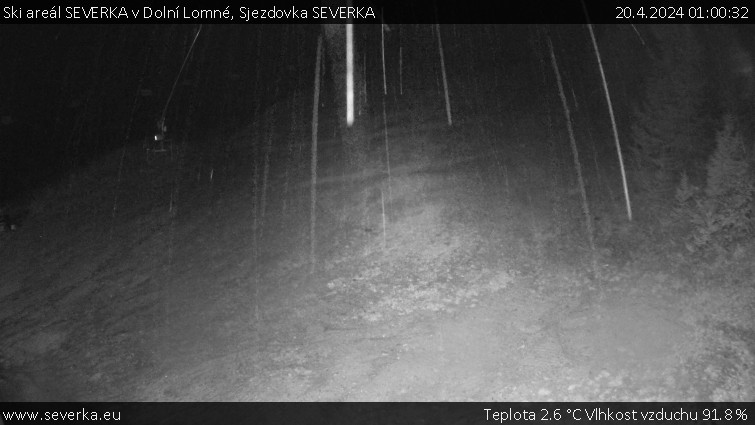 Ski areál SEVERKA v Dolní Lomné - Sjezdovka SEVERKA - 20.4.2024 v 01:00