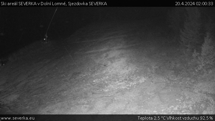 Ski areál SEVERKA v Dolní Lomné - Sjezdovka SEVERKA - 20.4.2024 v 02:00