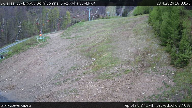 Ski areál SEVERKA v Dolní Lomné - Sjezdovka SEVERKA - 20.4.2024 v 18:00