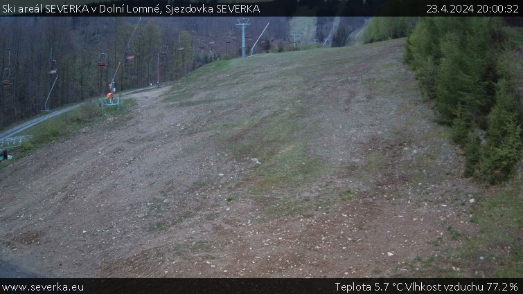 Ski areál SEVERKA v Dolní Lomné - Sjezdovka SEVERKA - 23.4.2024 v 20:00